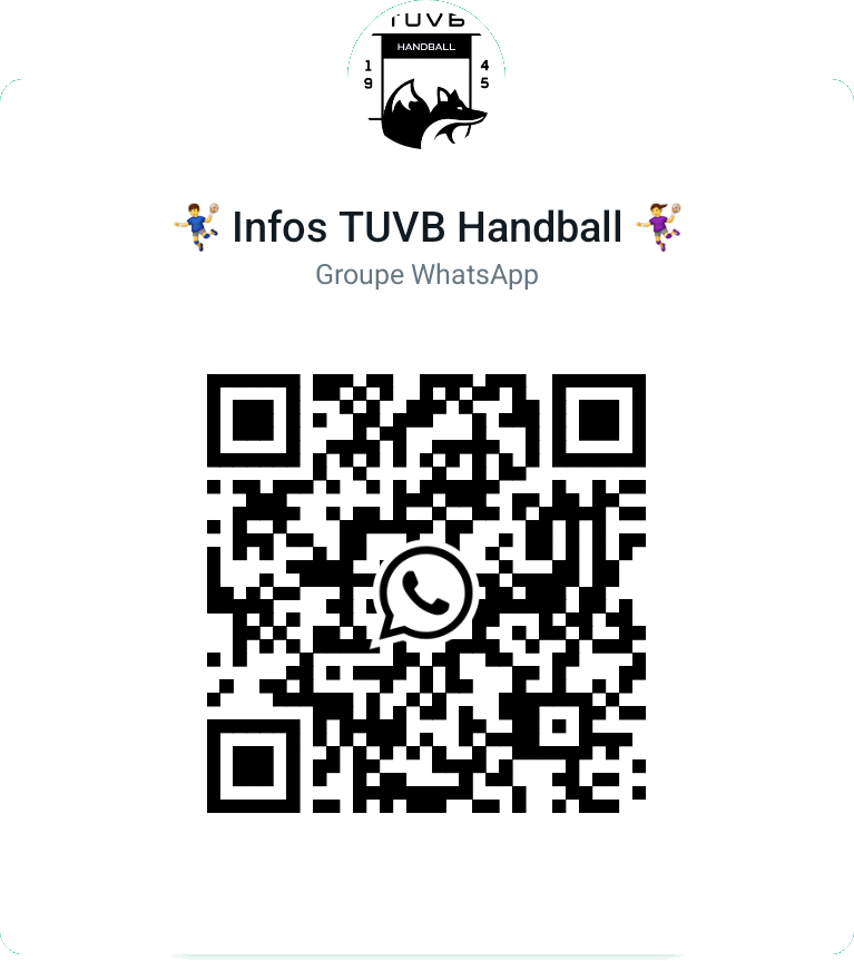Qr Code du groupe WhatsApp info TUVB Handball